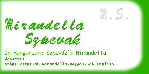 mirandella szpevak business card